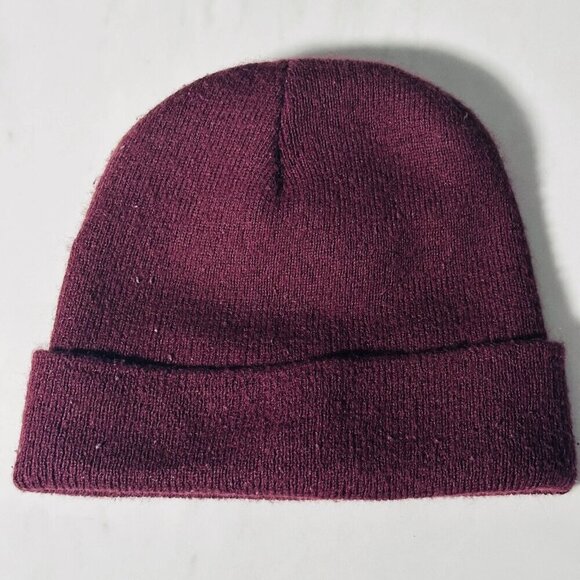 Carhartt Knit Beanie Maroon Burgundy Winter Skullcap Adult One Size Made In USA - Picture 3 of 4